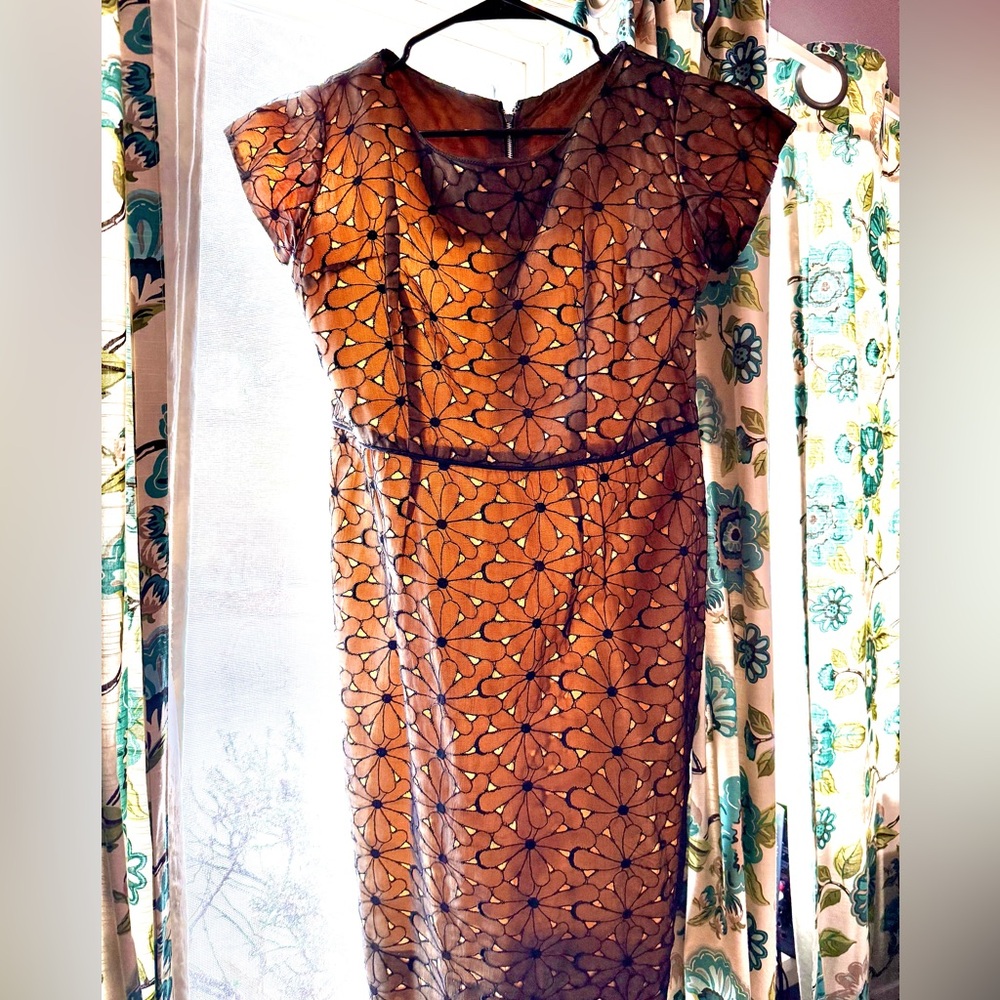 Authentic Vintage 1950’s floral lace chiffon dress